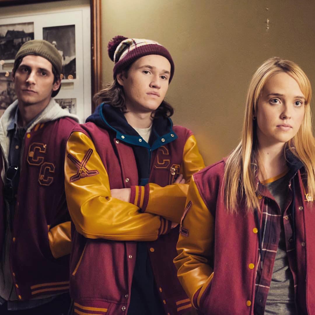 Maroon Gold Varsity Jackets With Hockey Crossed Sticks Logo Student Group