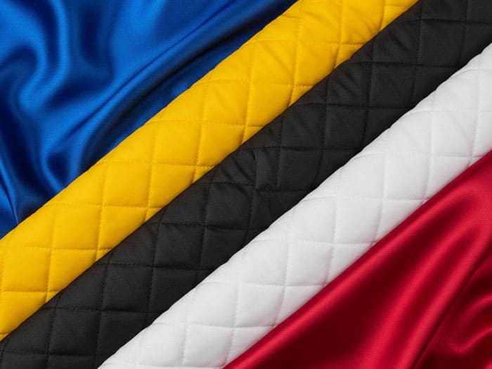 Quilted and satin linings for varsity jackets