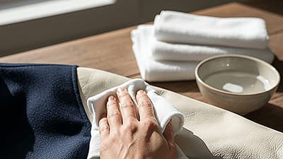 How to clean a varsity jacket closeup wool and leather