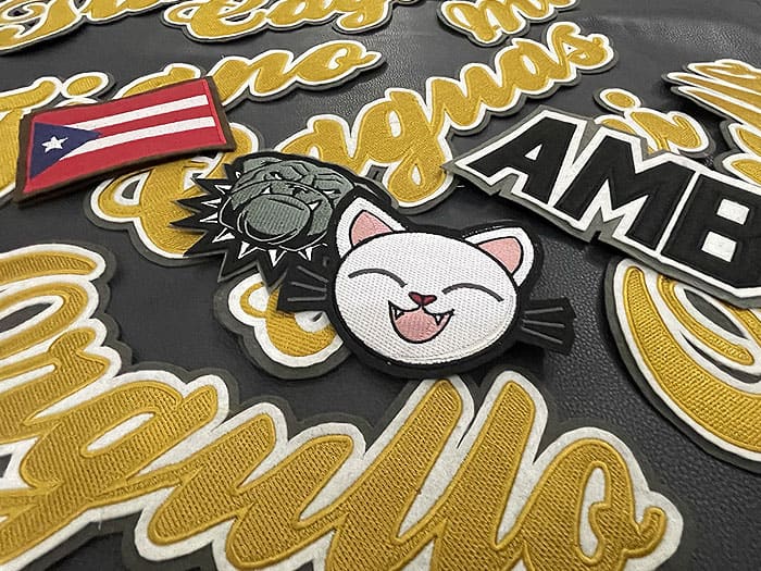 Embroidery patches and stitching for varsity jackets