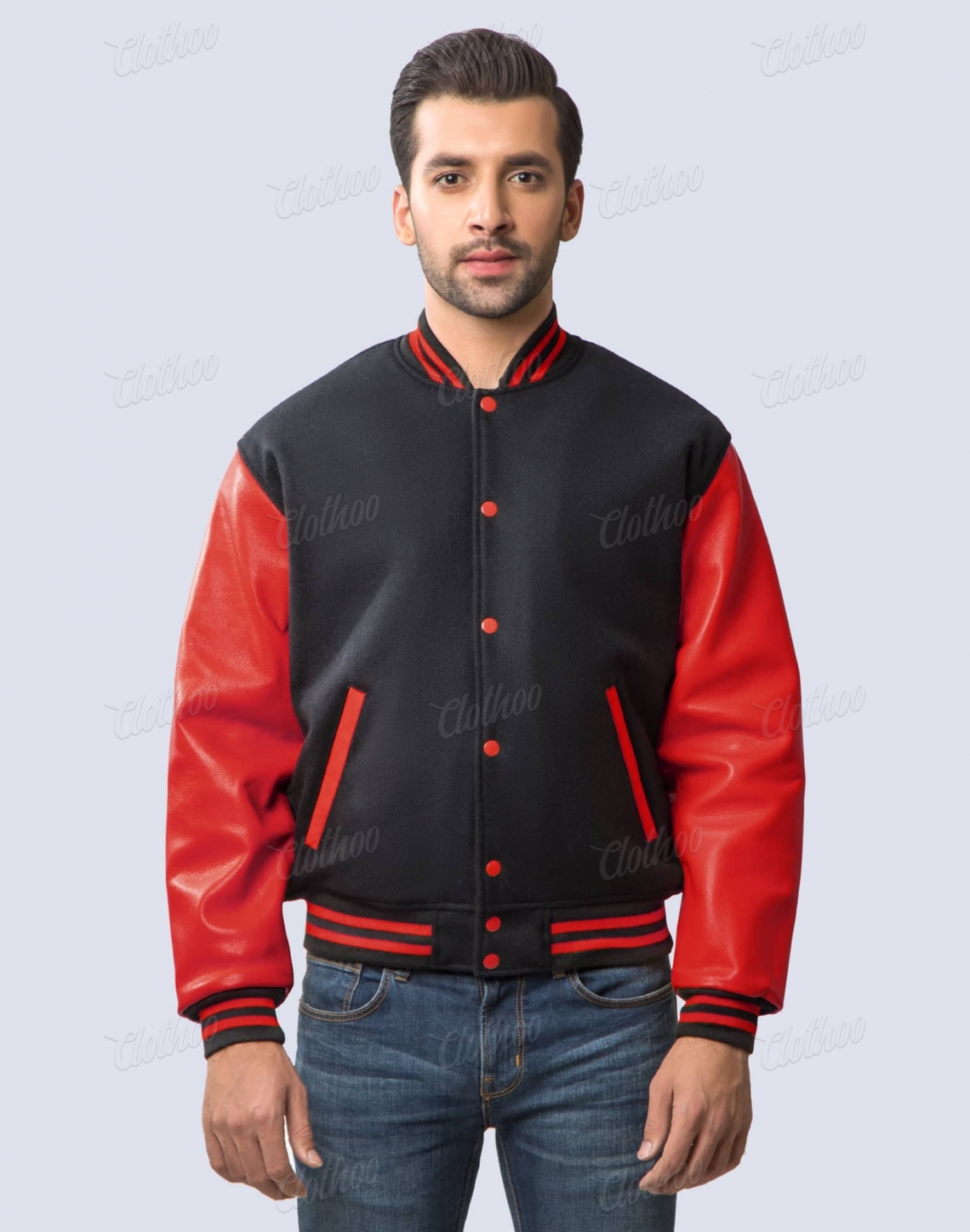 Black and Red Varsity Letterman Jacket