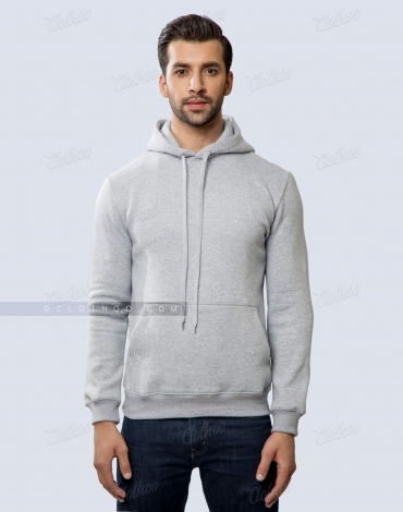 Light Grey Custom Fleece Pullover Hoodie