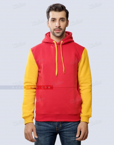Custom Pullover Hoodie in Red & Gold