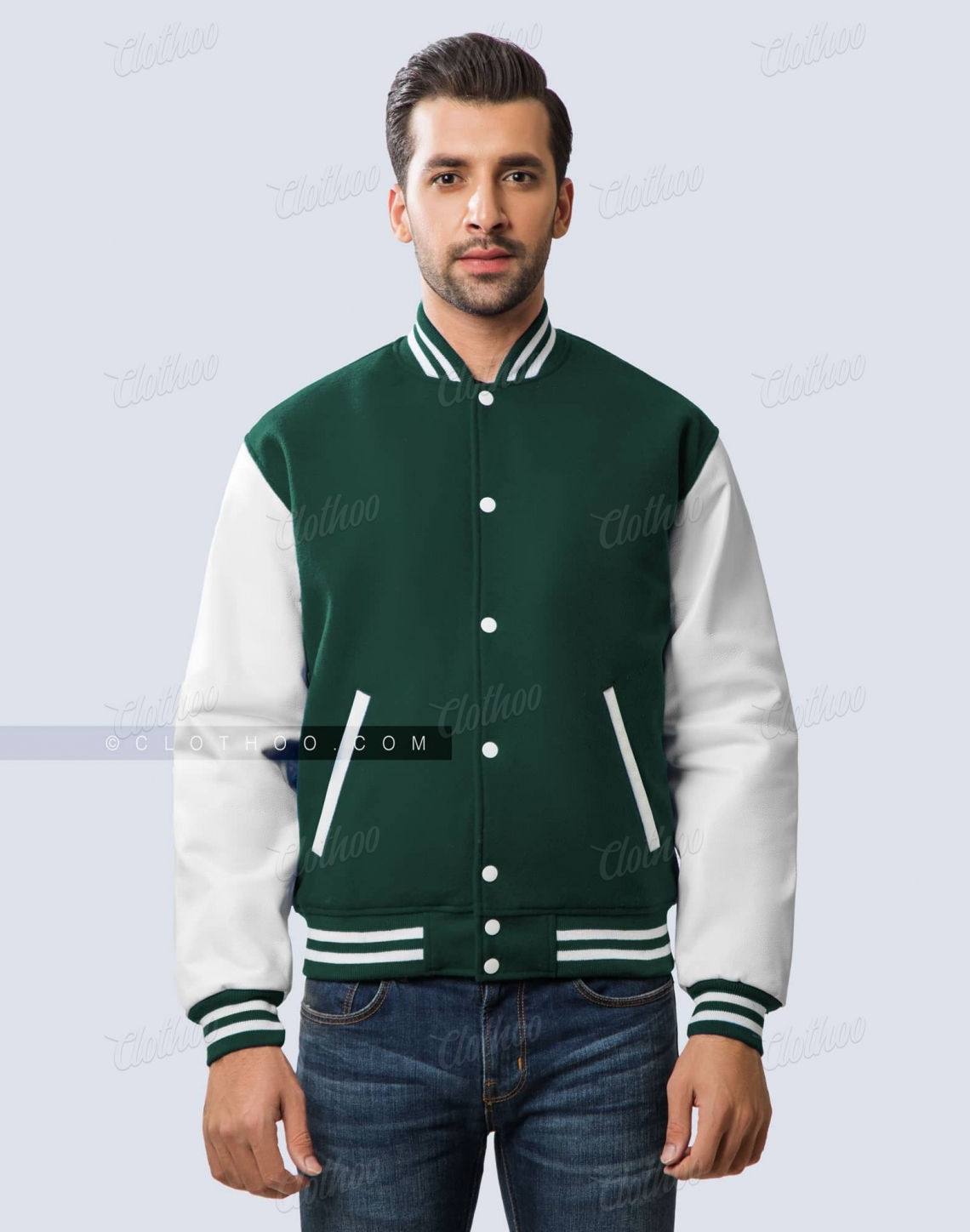 Green and White Varsity Jacket