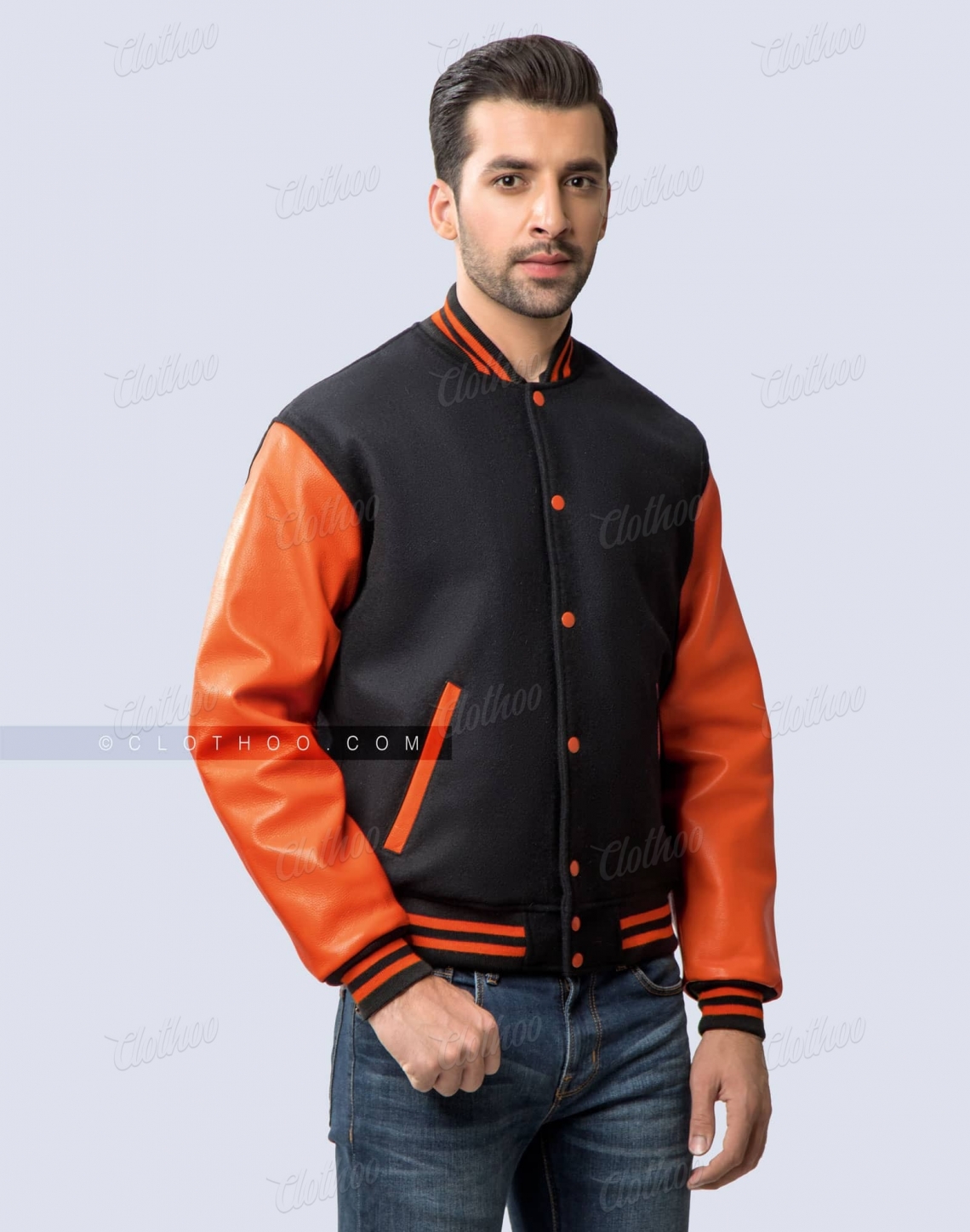 Black & Orange Varsity Jacket