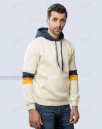 Custom Pullover Fleece Hoodie With Sleeves Stripes Front Side