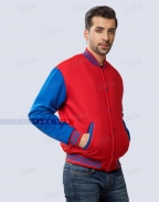 Red Body and Royal Blue Sleeves Wool Letterman Jacket