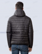 Black Puffer Jacket For Mens Back