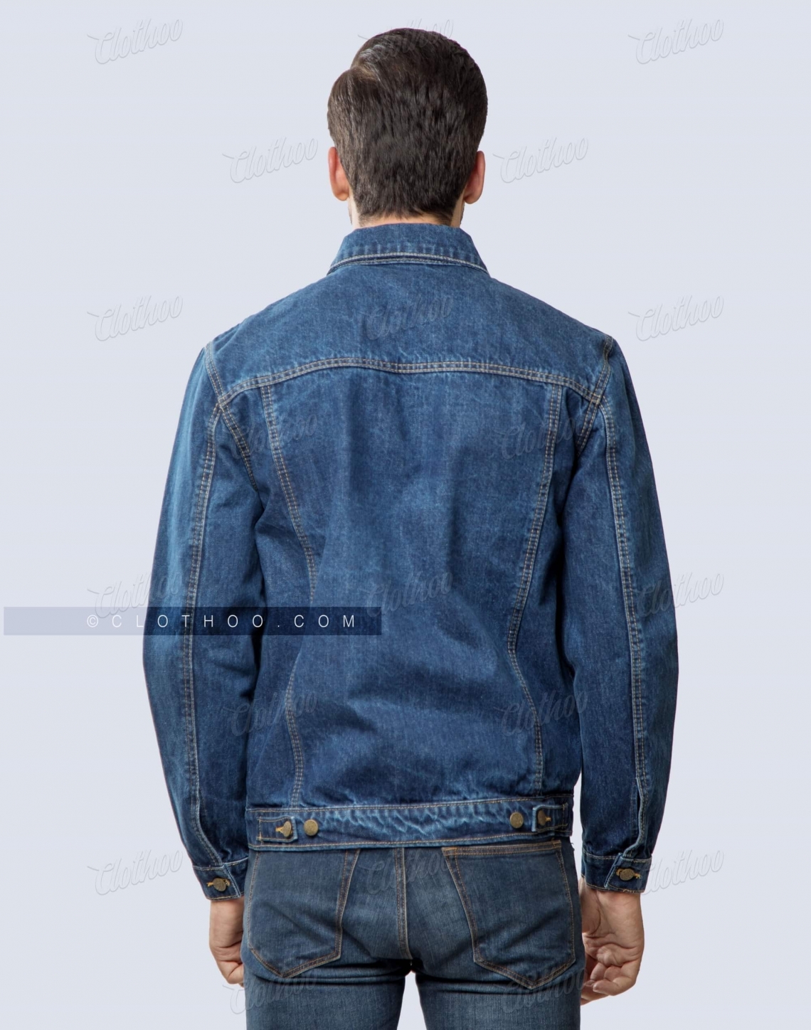 Blue Denim Jacket For Mens Back