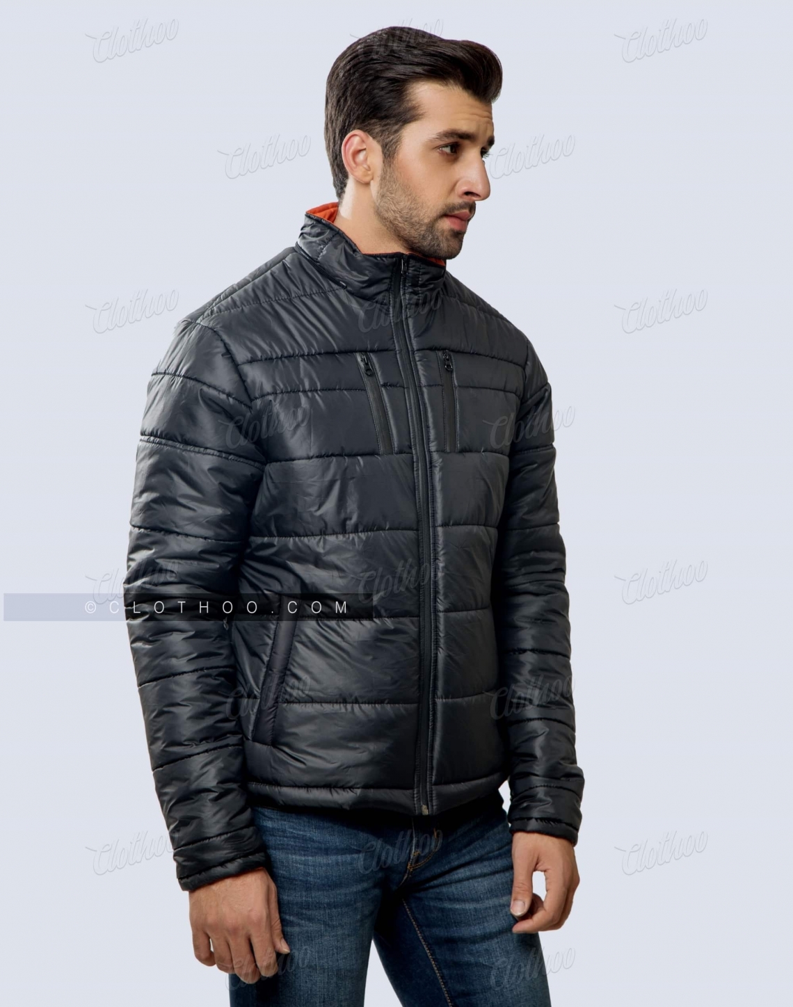 Premium Puffer Jacket With Hood Back
