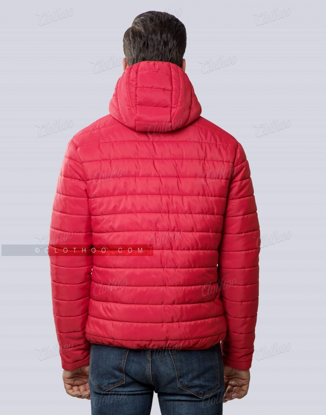 Red Puffer Jacket For Mens And Women Back