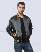 Letterman Jackets in Black Satin Mens Womens Casual