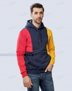 Colorblock Pullover Fleece Hoodie Casual