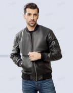 Black Sheep Leather Bomber Jacket Casual