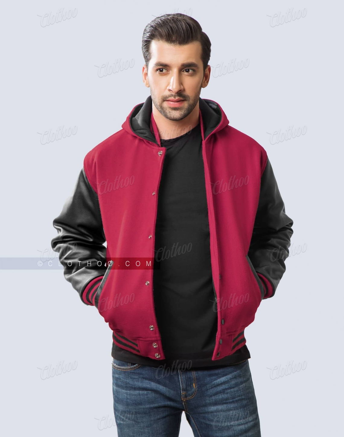 Greek Hot Pink Letterman Varsity Hoodie