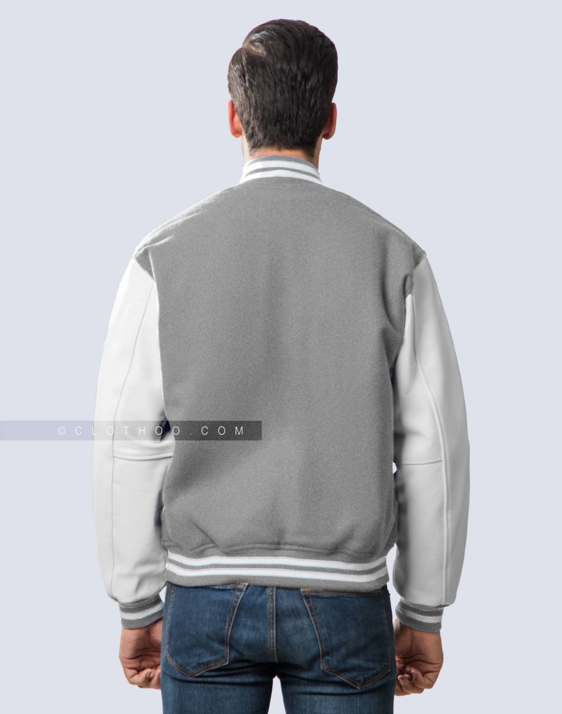 Grey and White Varsity Jacket