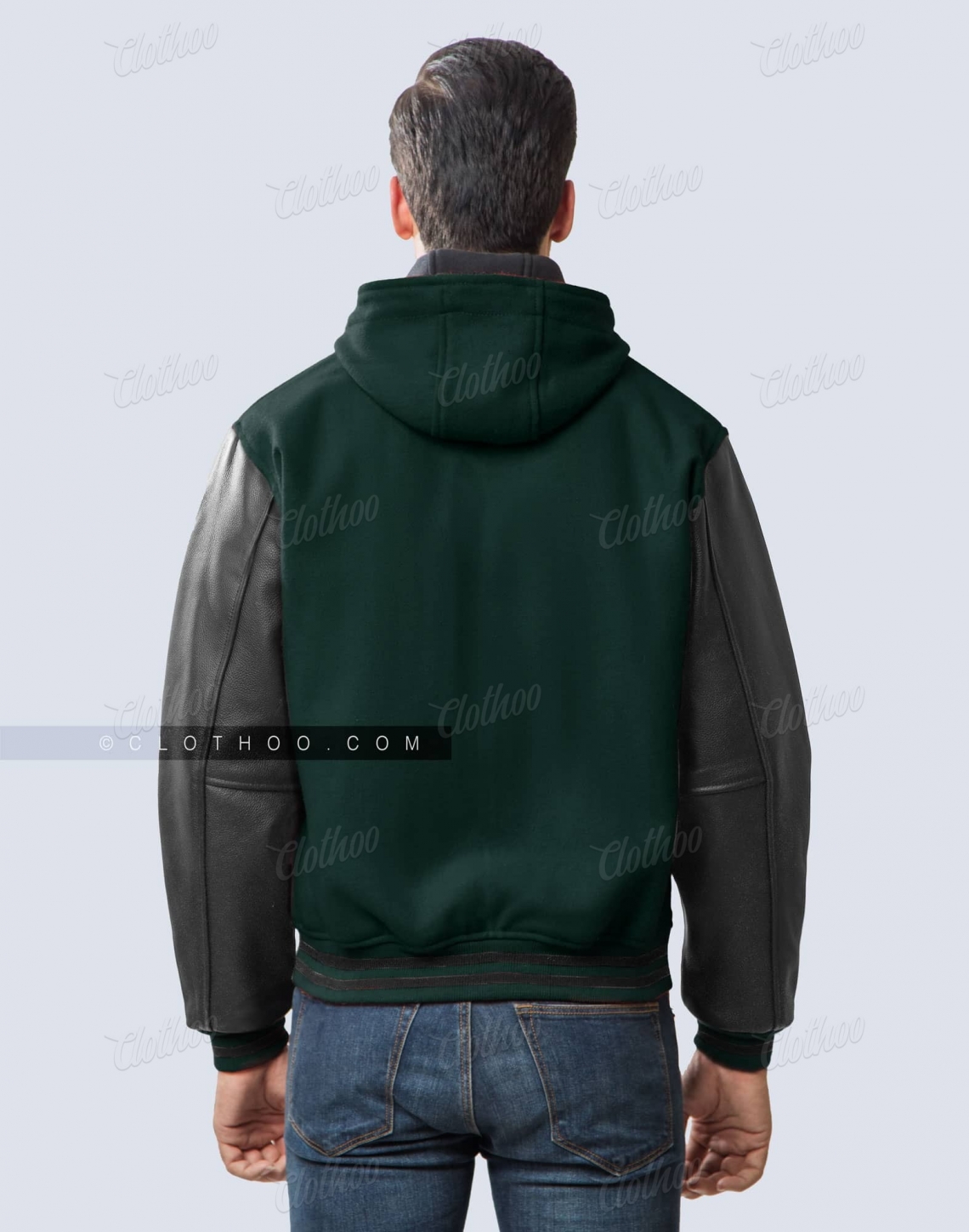 Hooded Green Varsity Jacket