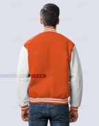 Orange and White Clemson Letterman Jacket