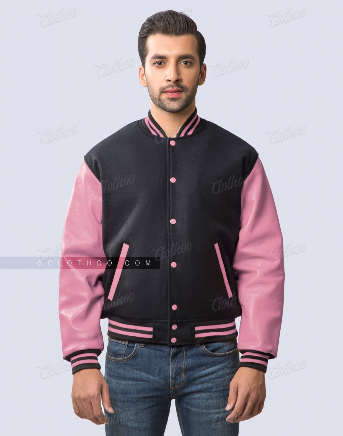 Pink and Black Varsity Jacket