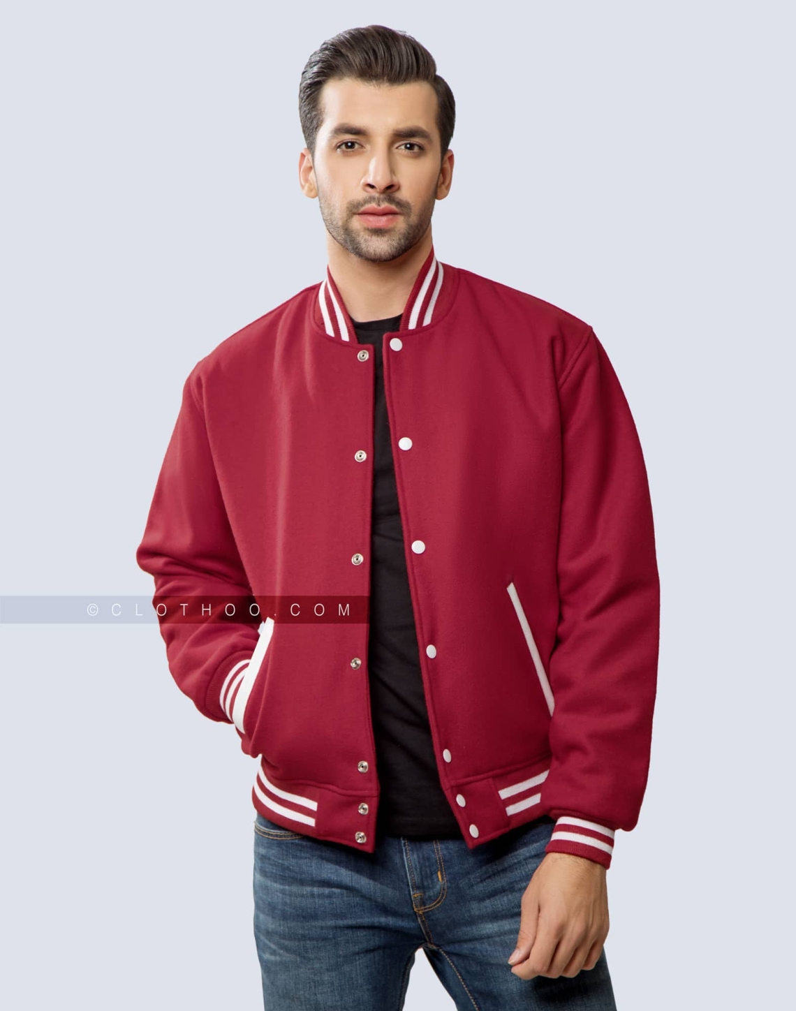 Cardinal Wool Varsity Jacket For Girls