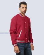 Cardinal Wool Varsity Jacket Light Maroon