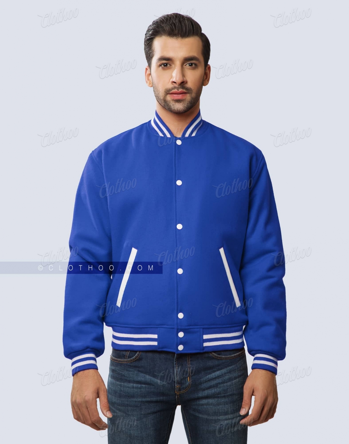 Royal Blue Wool Letterman Jacket