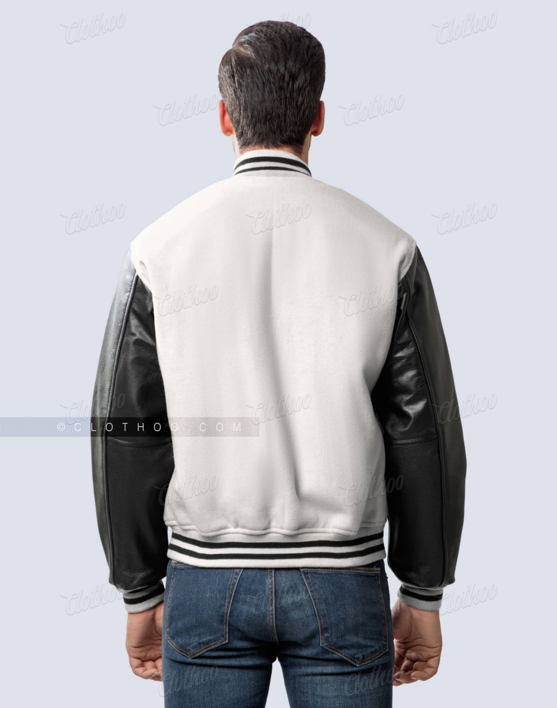 White Wool Varsity Jacket