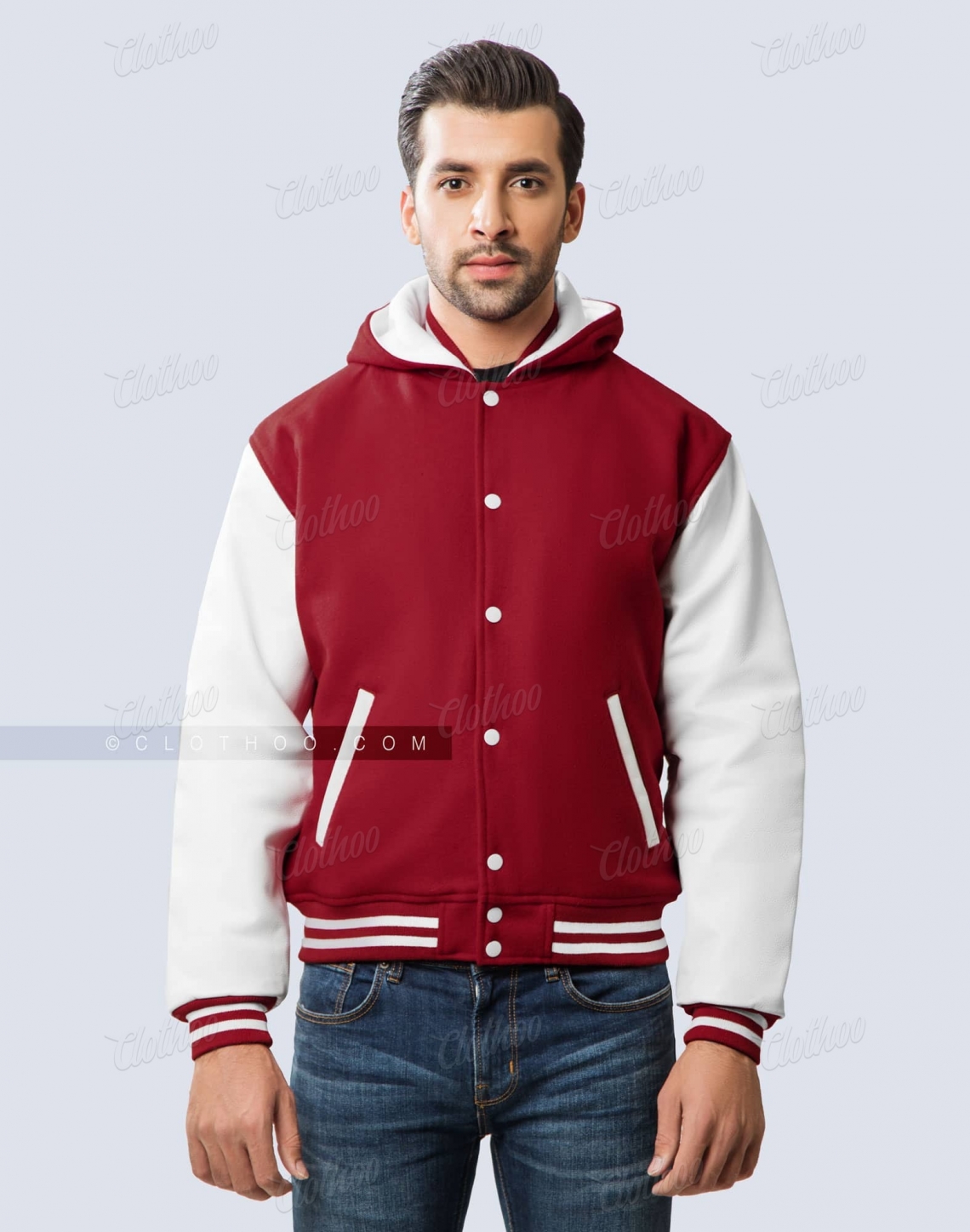 Women Letterman Jacket With Hood