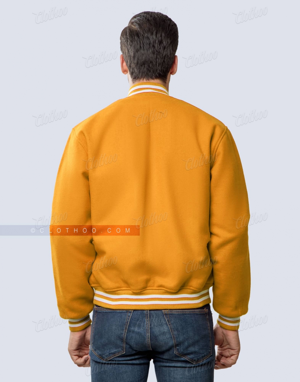 Athletic Gold Wool letterman Jacket back