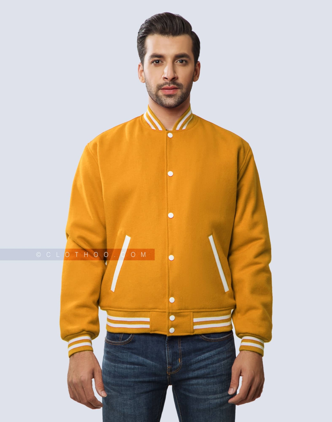 Athletic Gold Wool Letterman Jacket